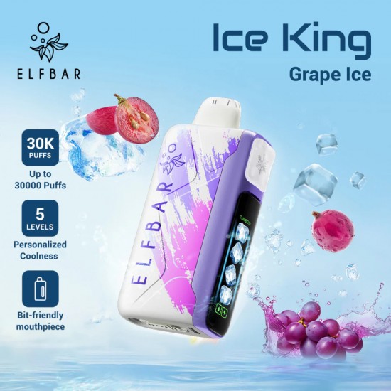 سحبة الف بار ايس كينج 30 الف (20 نكوتين) | ELFBAR Ice King 30K 2% Disposable Vape Kit