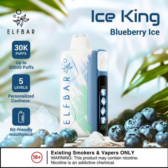سحبة الف بار ايس كينج 30 الف (20 نكوتين) | ELFBAR Ice King 30K 2% Disposable Vape Kit