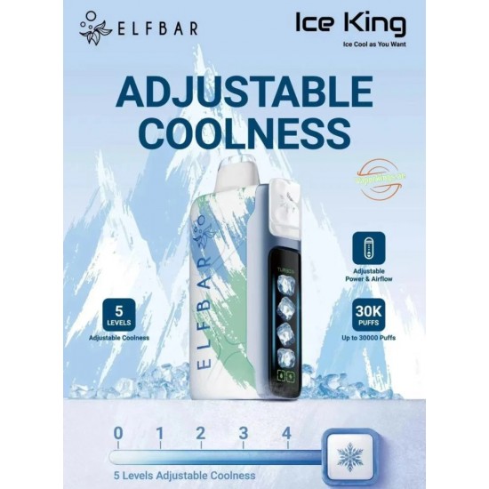 سحبة الف بار ايس كينج 30 الف (20 نكوتين) | ELFBAR Ice King 30K 2% Disposable Vape Kit