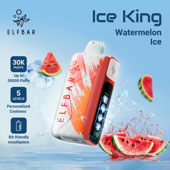 سحبة الف بار ايس كينج 30 الف (20 نكوتين) | ELFBAR Ice King 30K 2% Disposable Vape Kit