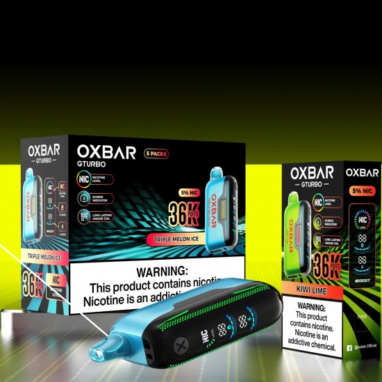 اوكس بار جي تيربو 36000 سحبة جاهزة | Oxbar GTURBO Vape 36K Puffs