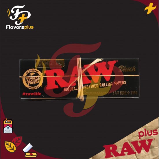 ورق راو اسود كلاسيك 1.4 + فلاتر | RAW Black Classic 1.4 + Prerolled Tips